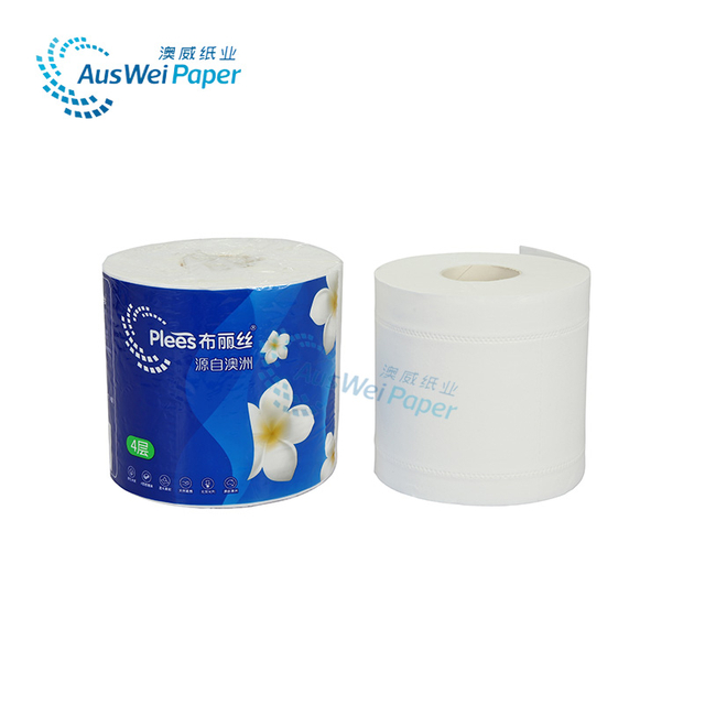 Рулон бумаги марки Plees Китайский производитель салфеток 4-слойный рулон туалетной бумаги Бумага для ванной комнаты