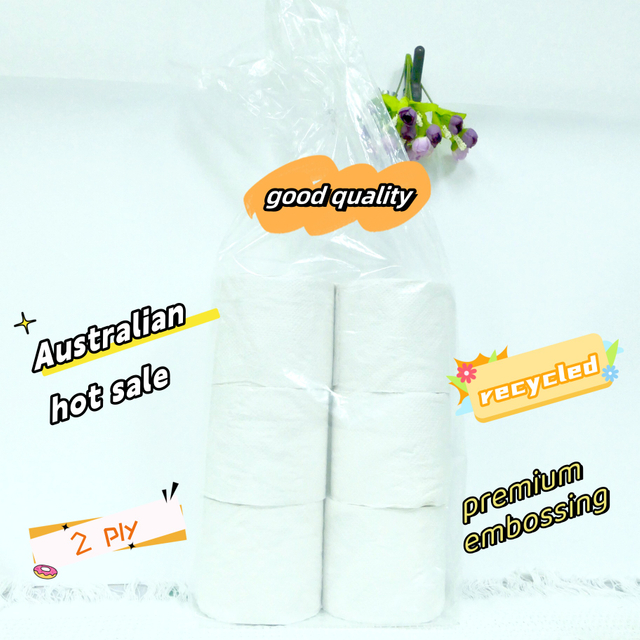 Переработанный рулон туалетной бумаги 150 г, 2-слойный рулон бумаги для тиснения, бумажная салфетка для отелей